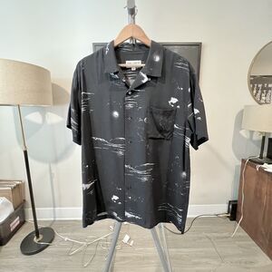 Double Rainbouu - Night Swim Hawaiian Shirt - Black, White